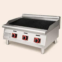 Grill à pierres volcaniques au gaz en acier inoxydable pour restaurant, hôtel, restauration, équipement de cuisine