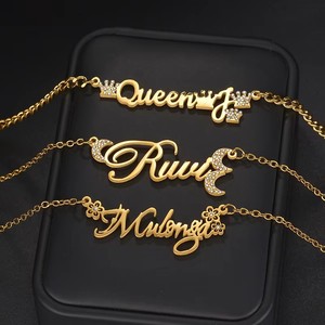<span class=keywords><strong>Collier</strong></span> tendance en acier inoxydable avec diamants pour femmes, cadeau idéal pour meilleures amies, vente en gros - Product Image 2