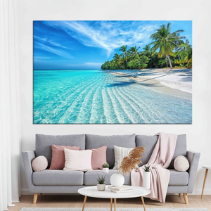 Lienzo Impreso: Serenidad Costera - Decoración de Paisaje Marino Tropical, Lienzo Enrollado - Product Image 3