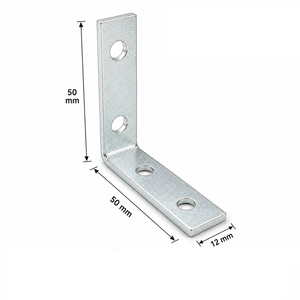 Industrial Iron Furniture Corner Bracket 50X50X12 Zinc Coated Powder Coated Metal Support Connector for <b>Cabinet</b> Wardrobe <b>Bed</b> - Product Image 1