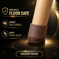 Protège-pieds en silicone marron pour meubles, patins antidérapants pour canapé, chaise, table