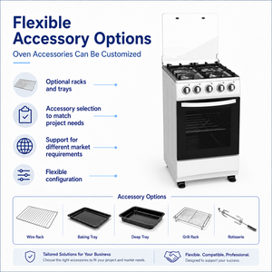 Freestanding Gas Stove 4 Burner Gas <strong>Hob</strong> 55L Capacity <strong>Oven</strong> Stable <strong>Pan</strong> Support Freestanding Range Cooker - Product Image 6
