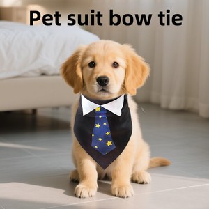 Abito Formale per Animali Domestici, Bandana, Collare, Papillon a Stella, Bavaglino, Costume Carino ed Elegante in Poliestere per Compleanno e Natale - Product Image 4