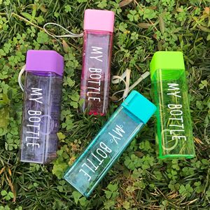 Bottiglia d'acqua a prova di perdite in plastica portatile trasparente personalizzata all'ingrosso nuova bottiglia d'acqua in plastica quadrata con <span class=keywords><strong>Lope</strong></span> - Product Image 2