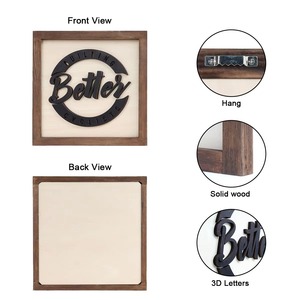 Insegna in Legno Personalizzata con Nome per Bambini 10*10 Pollici, Logo Tagliato al Laser, Decorazione Murale Stile Fattoria, Lettere in Legno da <span class=keywords><strong>Tavolo</strong></span> 'Blessed Love You Bye' - Product Image 6