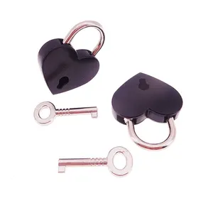 Hot Sale Medium Size Various Color Heart Shape Padlock Romantic Diary Padlock Key Lock