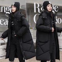 Femmes mode veste 2023 coton Trench manteaux mi-longueur détachable chapeau pain chaud Parkas femmes femmes vestes en gros