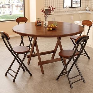 <span class=keywords><strong>Table</strong></span> à manger ronde pliante en bois moderne personnalisable pour la maison, l'hôtel, la restauration - Product Image 2