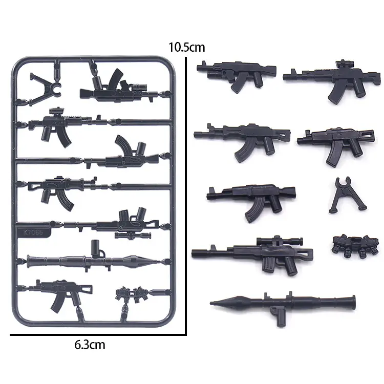 Mini armas militares, modelo de bloques de construcción de partículas pequeñas, equipo de armas, modelo de estante, Rifle, pistola de juguete ensamblada para niños DIY
