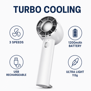 Ventilador de Enfriamiento con Hielo BLDC, Mini Ventilador Portátil de Mano con Compresa Fría y Gancho, Venta al Por Mayor Directa de Fábrica OEM - Product Image 2