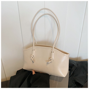 Sac à main en cuir marron de style vintage style minimaliste noeud de corde embelli sac à bandoulière pour femme - Product Image 3