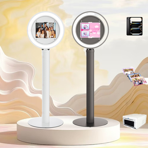 Photomaton portable en aluminium rond de qualité supérieure avec éclairage LED RGB et angle réglable pour location de mariage - Product Image 1