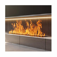 Cheminée à vapeur ultrasonique à simulation de flamme réelle, hauteur de flamme réglable, télécommande, sécurité pour l'affichage en centre commercial