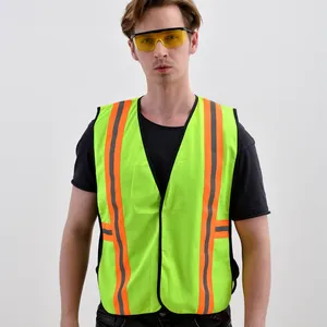 Chaleco de seguridad sólido OEM Hi Viz, uniforme de trabajador de cal fluorescente, Chaleco de construcción, ropa de trabajo, advertencia de seguridad, logotipo personalizado del oeste