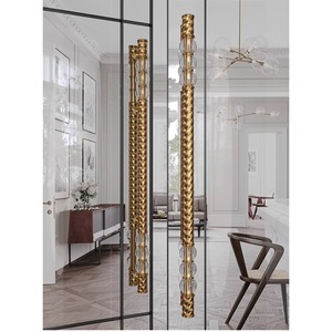 Poignée de <span class=keywords><strong>porte</strong></span> en verre cristal doré de luxe moderne pour hôtel, poignée robuste pour portes coulissantes, quincaillerie d'intérieur architecturale - Product Image 5
