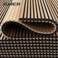 Panneaux décoratifs en lattes de plafond Amer, écologiques, absorbants, 2400*600mm, panneaux muraux acoustiques en bois, tissu insonorisant