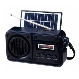 Retro Solar Powered FM Radio Speaker with LCD Display <b>USB</b> TF Card Player TWS Function Heavy Bass - Product Image 2