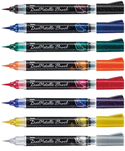 KHY Smooth Writing 8 Kleuren Metallic Acrylmarker, Verloopkleur Zachte Punt Kalligrafie Penseelpen voor Tekenen, Journaling, Krabbelwerk - Product Image 3