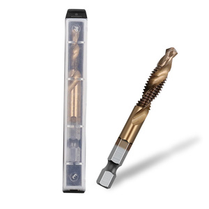 Bộ mũi khoan taro ren metric HSS cán lục giác mạ coban, dụng cụ taro ren máy, taro ren kép M3 M4 <span class=keywords><strong>M5</strong></span> M6 M8 M10, dụng cụ cầm tay - Product Image 2