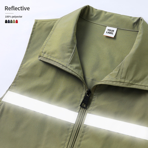 Gilet de travail pour hommes, personnalisable, respirant des deux côtés, en maille, réfléchissant, sans manches, veste de sécurité - Product Image 4