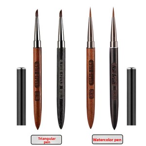 Pincel de fototerapia con mango de sándalo, mango largo, cuadrado grande, plano y ancho, para gel UV y construcción de uñas - Product Image 4