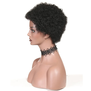 Perruque courte bouclée en cheveux humains, style <span class=keywords><strong>pixie</strong></span>, brésilienne, vierge, afro crépue - Product Image 2