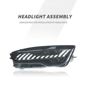 New Audi A7 2011-2018 <strong>RS7</strong> Dynamic Signal <strong>LED</strong> Headlights with 6000K Projector Lens DRL Automotive Accessory - Product Image 1