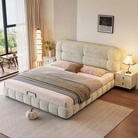 2025 Fabrikpreis Hochwertiges Modernes Luxuriöses Bett im Italienischen und Französischen Stil, Weiches Bett aus Einfachem Chenille-Samt