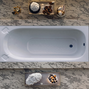 <span class=keywords><strong>Baignoire</strong></span> encastrée moderne rectangulaire en acrylique écologique sur mesure pour salle de bain, avec drain intégré, vente en gros - Product Image 5