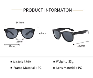 Lunettes de soleil promotionnelles à prix réduit avec logo personnalisé, montures multicolores, verres en PC, style classique, idéales pour mariages et cadeaux d'entreprise - Product Image 4