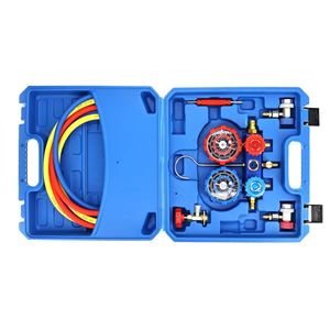 Kit de llenado de refrigerante para aire acondicionado de coche R134a con manómetro doble y válvula para reparación y reemplazo - Product Image 4