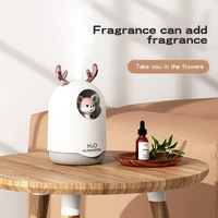 Diffuseur de Brume LED pour Chambre Mini Humidificateur d'Air Ultrasonique pour Voiture, Huile Essentielle Mignonne, Usb, 7 Couleurs, Lumière LED, Bruit Cool
