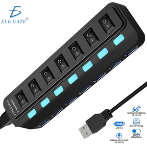 Hub USB 3.0 Ele-Gate à 7 ports avec interrupteurs individuels, transfert de données haute vitesse - Product Image 3