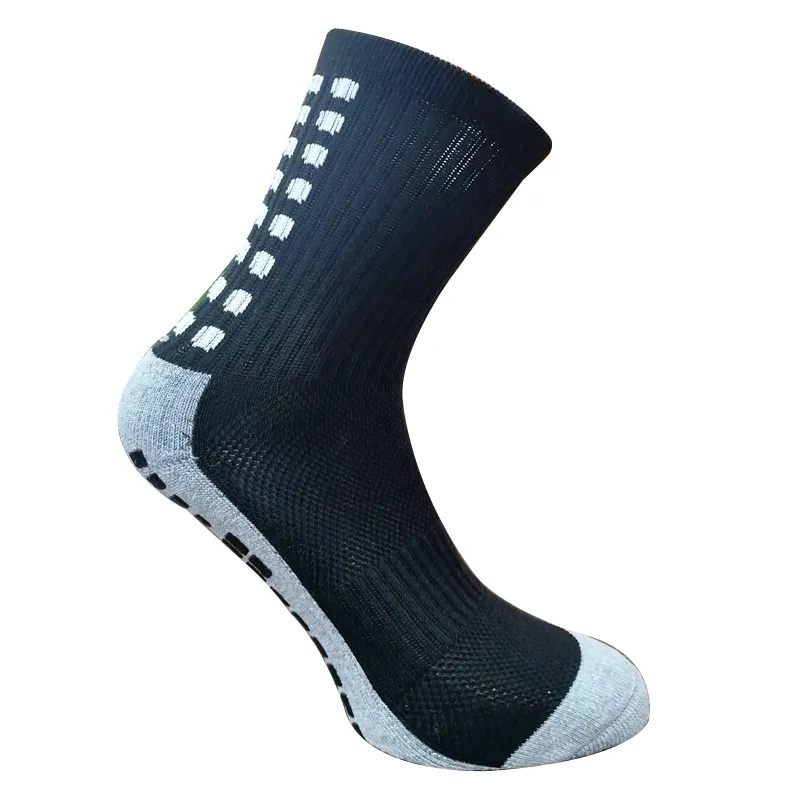High quality anti slip soccer socks knit cotton men sport athletic football grip socks
