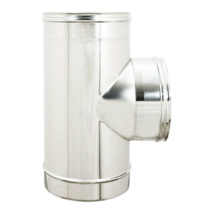 Raccordo a T in acciaio inox 90° monoparete per tubi da 100 mm, saldatura ERW, standard ASTM, senza saldatura, lavorato a colori - Product Image 1