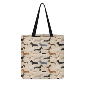 Dog Print Reusable Grocery Tote Bags For Groceries Gym Office Beach Washable Design With Large Handles For Maximum Convenience