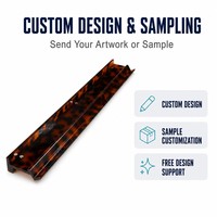 Support de présentation magnétique en acrylique ambre écaille de tortue, personnalisé en usine, vente en gros, pour jeu de Mahjong, avec bord festonné