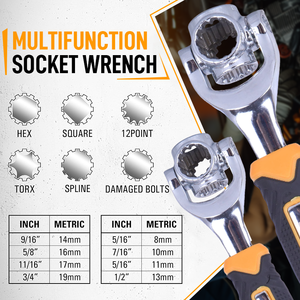 WeToke Universal 360 grados 8 en <span class=keywords><strong>1</strong></span> herramientas llave de tigre de acero con pernos estriados Torx reparación de automóviles de muebles de 6 puntos - Product Image 3