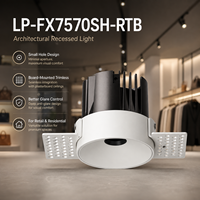 Spot LED architectural sans cadre 75 mm, downlight fixe pour plafond en bois/métal, éclairage OEM LP-FX7570SH-RTB-22