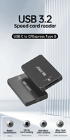 Lecteur de carte 20G, USB 3.1 CF vers CFe-Type B, vitesse 20 Gbps, lecture simple de carte