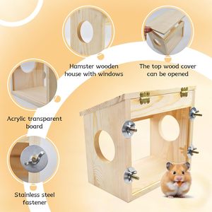 High Quality Eco-Friendly Wood Hamster <strong>Cage</strong> for Mice and Gerbils Wooden <strong>Small</strong> <strong>Animal</strong> House with Acrylic - Product Image 3