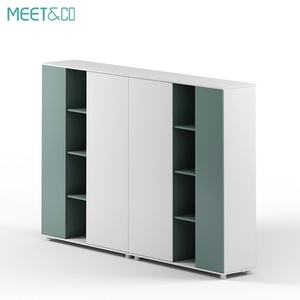 Meuble de bureau modulaire élégant en bois à 2 portes coulissantes, design européen moderne, pour la maison, l'école, l'atelier - Product Image 4