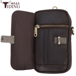 Tiding Men's Crossbody <b>Bag</b> Dark Brown Genuine Leather Multi Functional Shoulder <b>Bag</b> For Everyday Use - Product Image 3