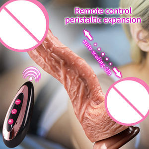 รักTelescopic Vibrating ThrustingสมจริงDildoหญิงMasturbationพร้อมถ้วยดูดความร้อนอวัยวะเพศชายรีโมทคอนโทรลDildo - Product Image 2