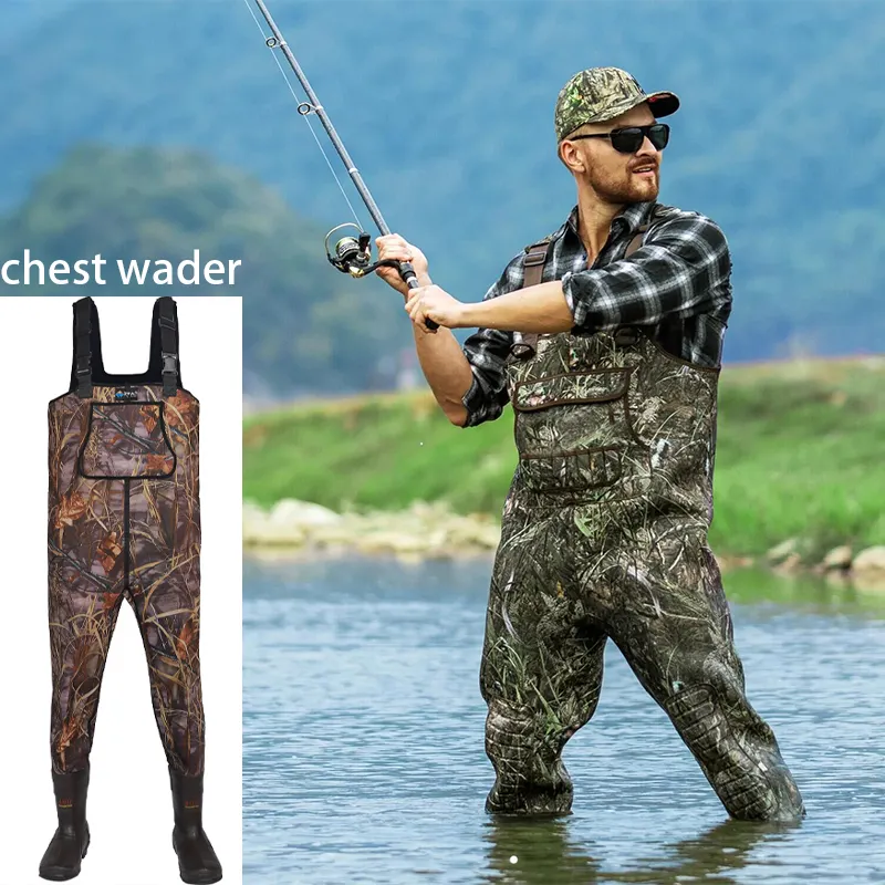 2023 Hot Selling breathable keep warm Hunting Waders fishing boots thicken camouflage neoprene chest waders
