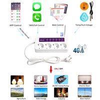 Interruptor de Energía Inteligente KONLEN SC4-WLTE-EC 4G LTE de 4 Canales SC4 con Tarjeta SIM 4G, Termómetro y Relé