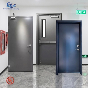 Puerta de metal hueca personalizada con certificación UL de 1 a 3 horas, puerta cortafuego UL, Marco <span class=keywords><strong>HM</strong></span>, puertas comerciales - Product Image 1