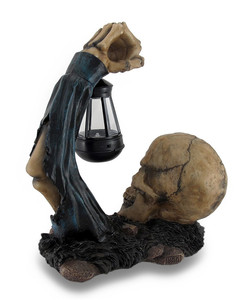 Luces Solares de Resina para Exteriores, Figura Decorativa Hh39829, Calavera <span class=keywords><strong>Sinister</strong></span> con Linterna LED, Decoración para Exteriores - Product Image 4