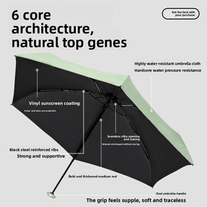<span class=keywords><strong>Parapluie</strong></span> compact <span class=keywords><strong>de</strong></span> Protection UV ultra-léger <span class=keywords><strong>haut</strong></span> <span class=keywords><strong>de</strong></span> <span class=keywords><strong>gamme</strong></span> pour les femmes Mini pare-soleil étudiant <span class=keywords><strong>de</strong></span> voyage à contrôle manuel - Product Image 5