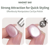 Outil de beauté magnétique professionnel, baguette magnétique double extrémité en forme de main, portable pour le nail art effet œil de chat. Facile à utiliser pour les débutants.
